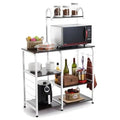 Kitchen Bakers Rack Microwave Oven Cart Stand, 35.5Lx15.7Wx51.2H, Brown S345092