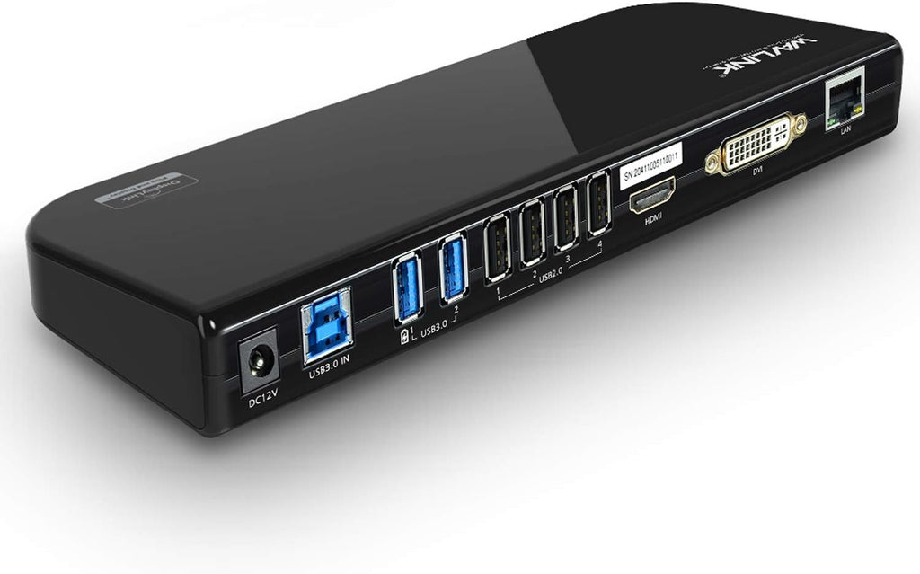 USB 3.0 and USB C Universal Laptop Docking Station Dual Monitor with HDMI & DVI/VGA with Gigabit Ethernet, 6 USB Ports, Audio H981719