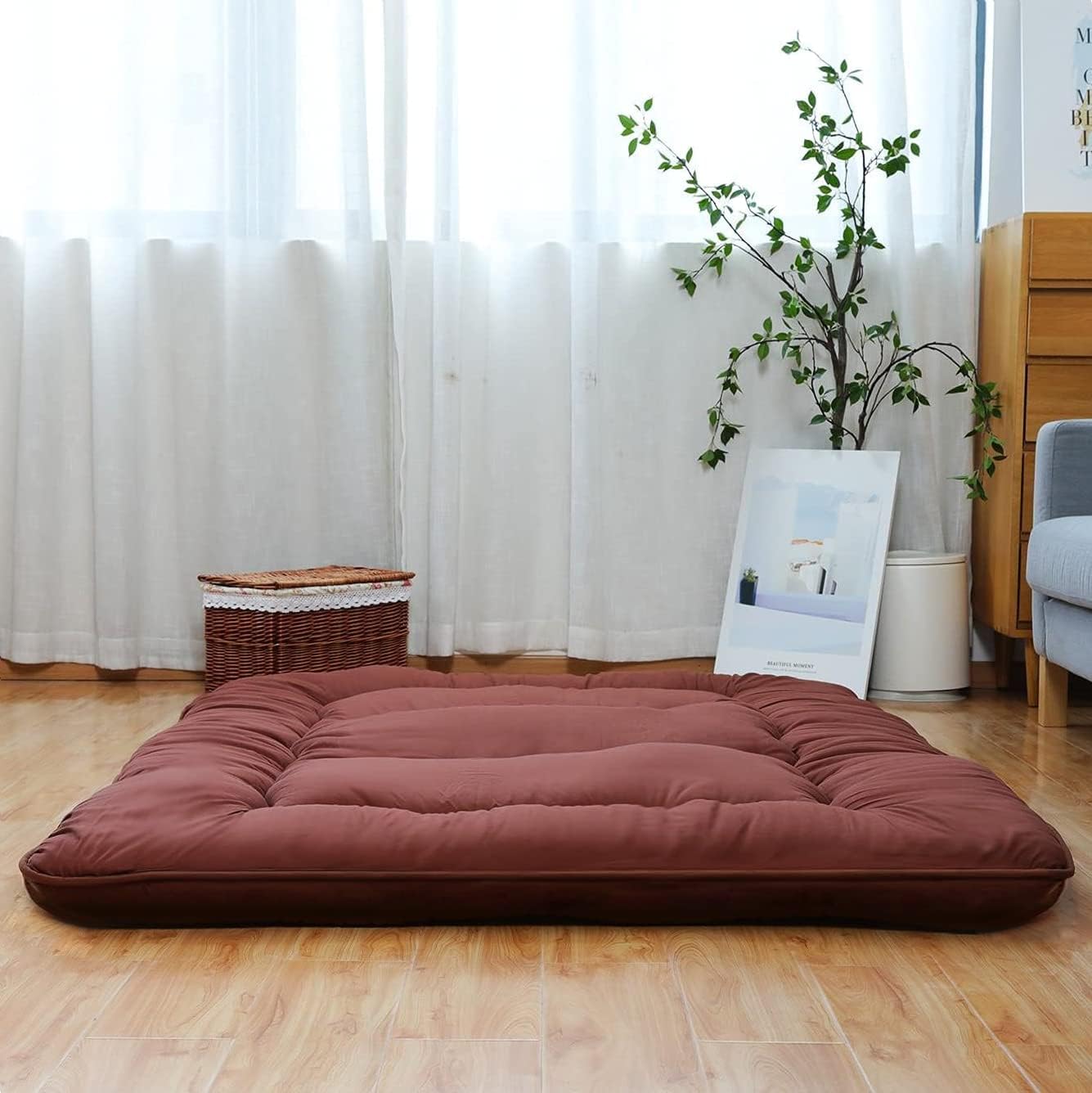 Japanese Floor Mattress Foldable Tatami Mat with Washable Cover X424566