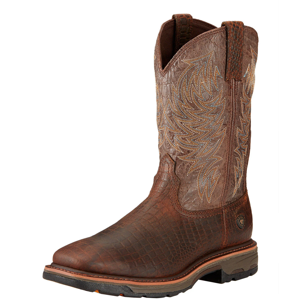 Brown Wide Work Boots W34001