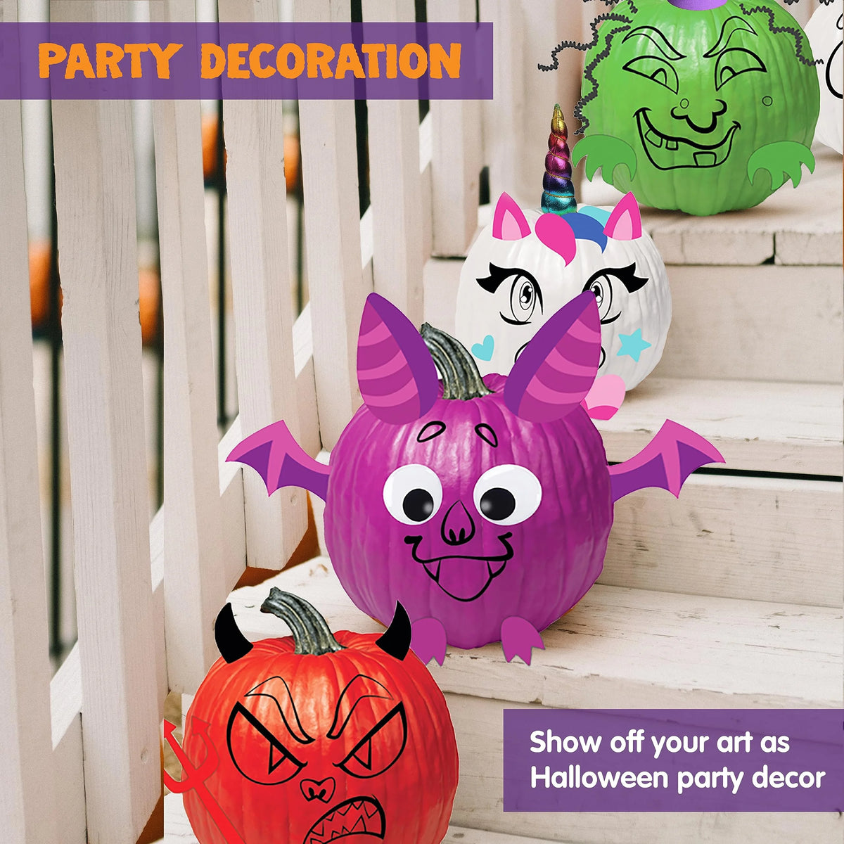 40 pcs Halloween 3D Pumpkin Decorating DIY Craft Kits for Kids T1702