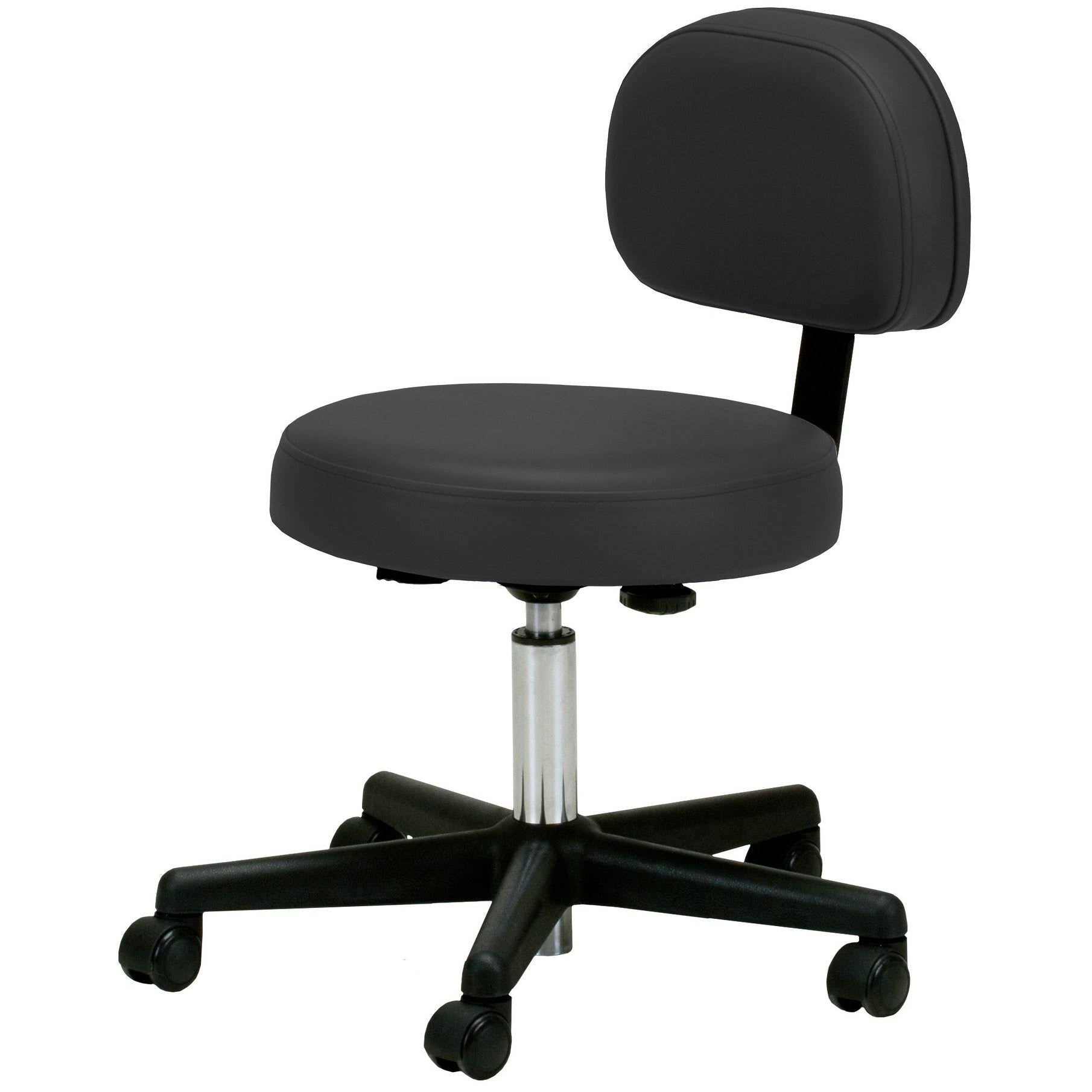 Black Rolling Stool with Back Y8794