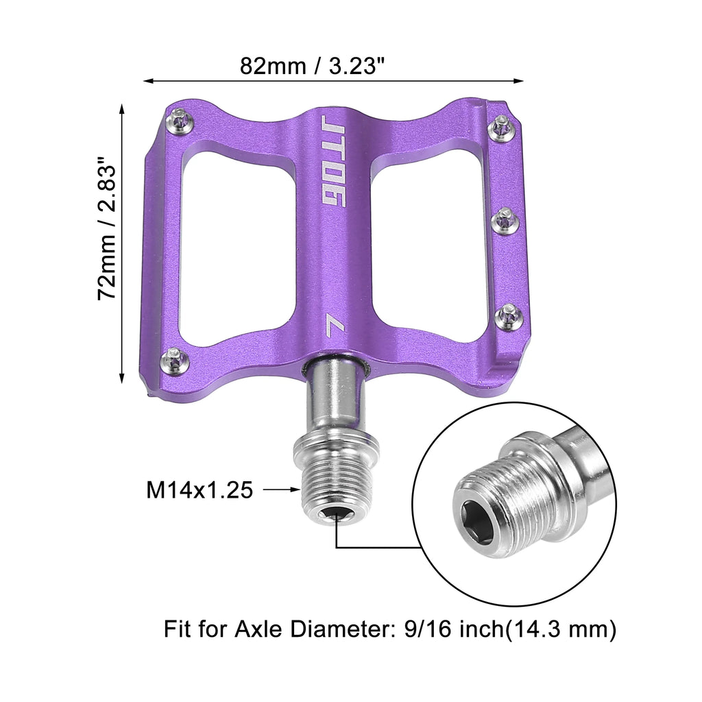 Purple Aluminum Alloy Rear Foot Peg Footrests Fit 9/16 Inch Axles MTB Bike Q3662