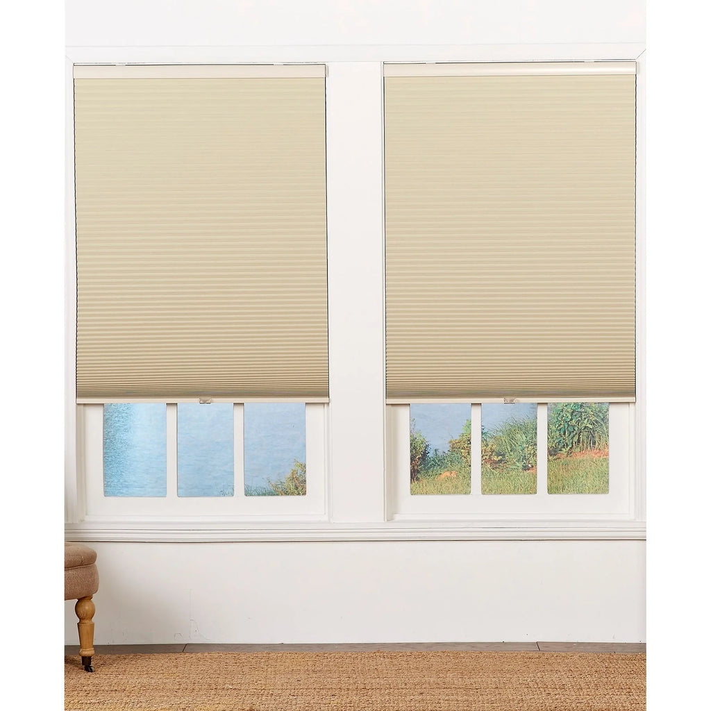 Tan/White Cordless Blackout Cellular Shade 39 x 72 L57942