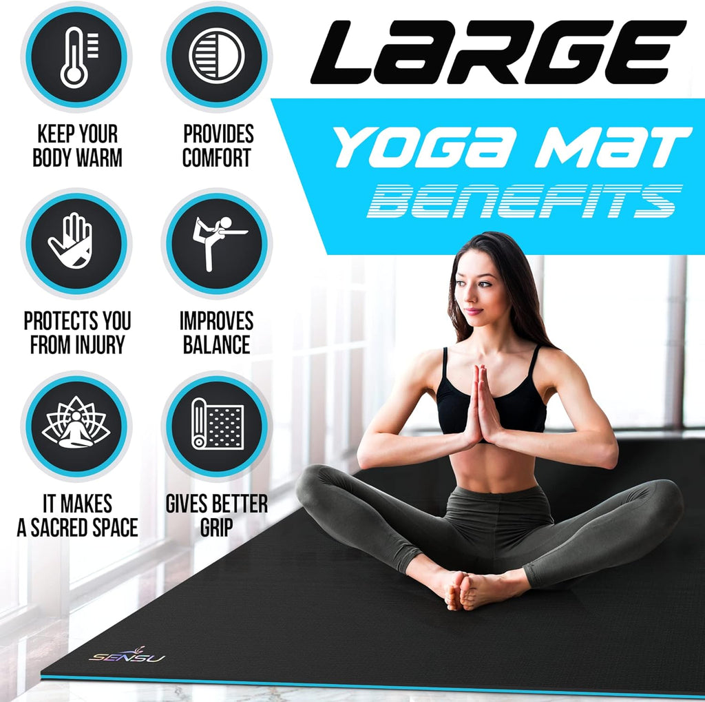 Large 7’ x 5’ x 9mm Non- Slip Yoga Mat R874