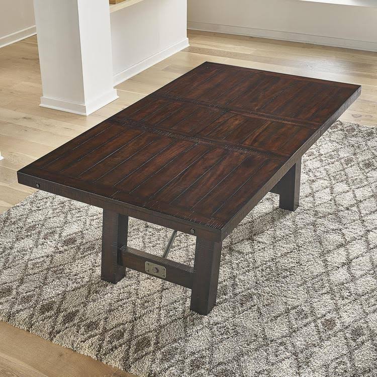 Rustic Mahogany Trestle Table Y638706