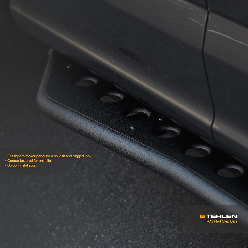 Textured Black Rock Slider Side Step Rails for Ram 1500 Crew Cab G826234