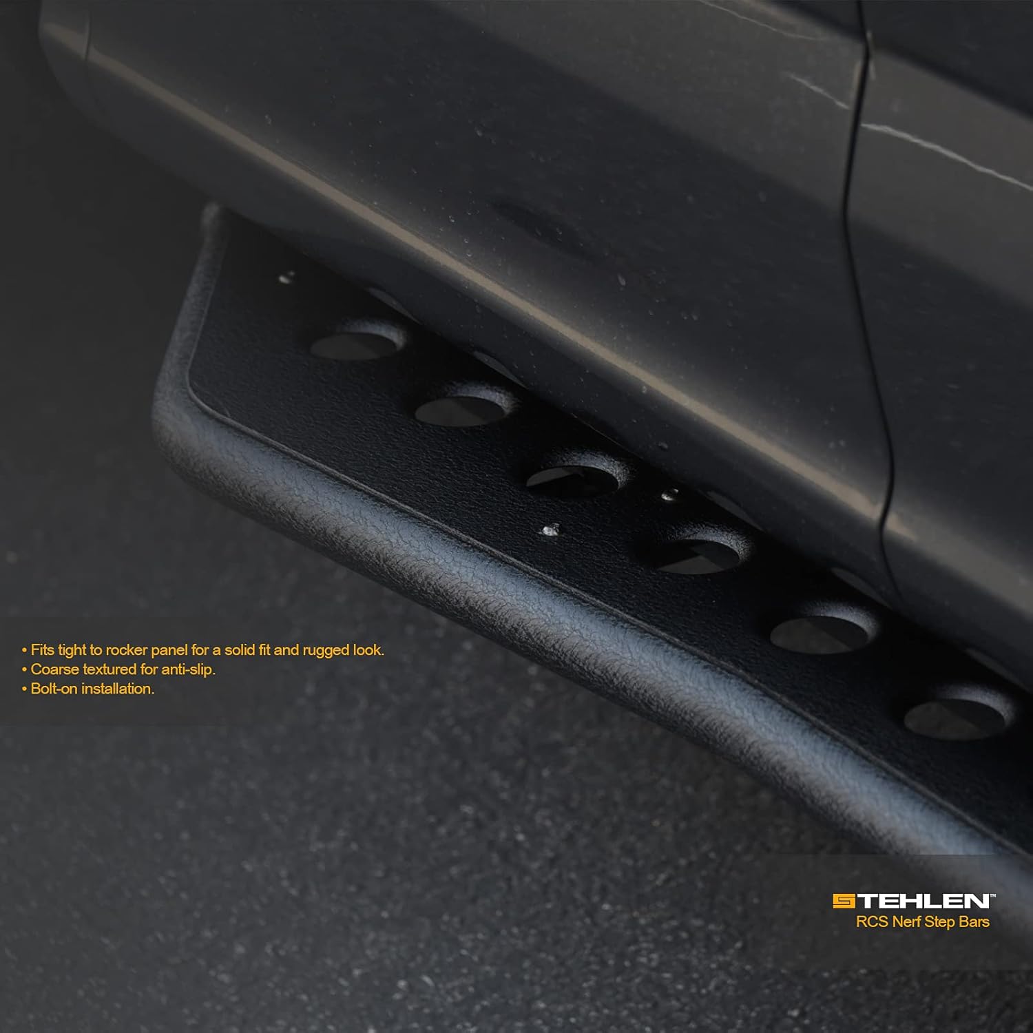 Textured Black Rock Slider Side Step Rails for Ram 1500 Crew Cab G826234