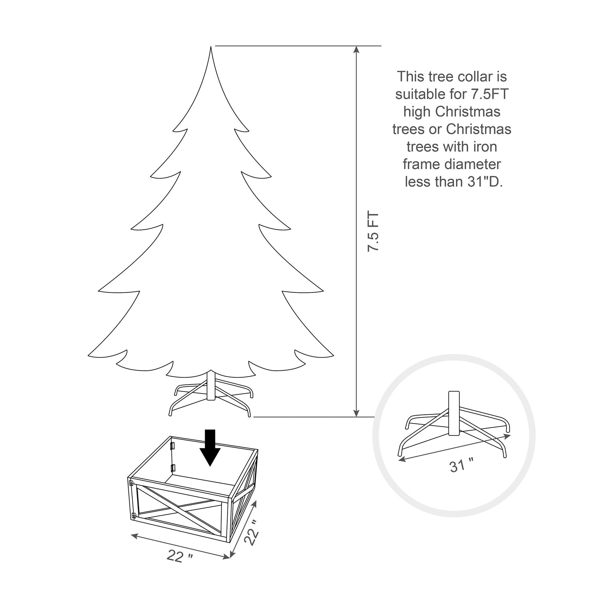 Brown Wooden Christmas Tree Collar C925
