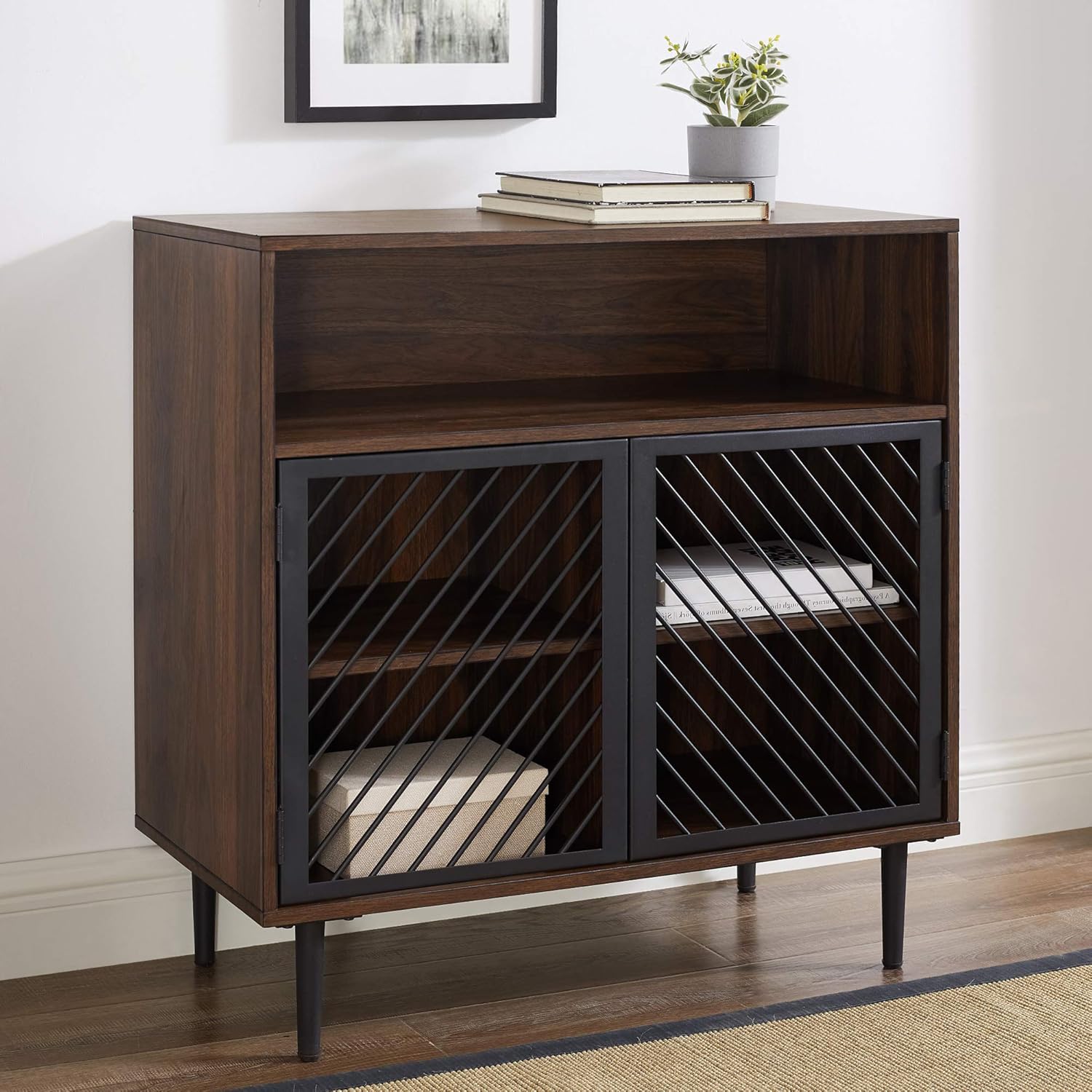 Rustic Oak Wood Bar Cabinet Y104139
