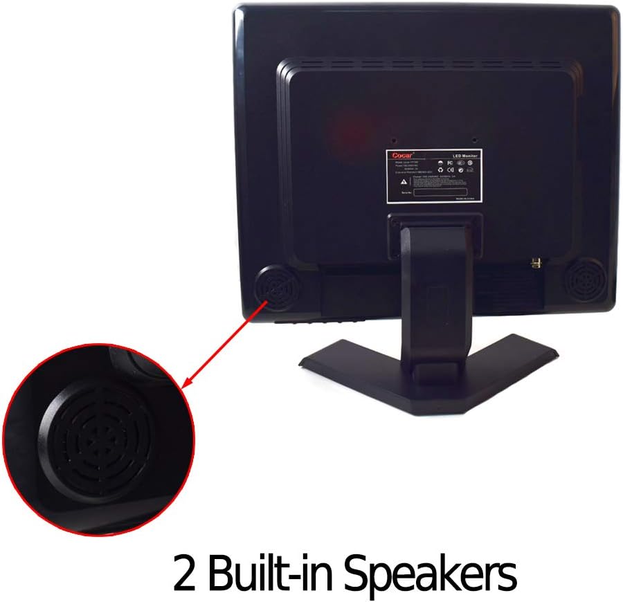 19 inch CCTV Security Monitor with BNC VGA HDMI AV Built-in Speaker 4:3 HD Display LCD Screen H2031
