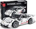 White GT3 Racing Car MOC Building Blocks Construction Toy, 1:14 Scale Sports Car Model, 1268 Pcs, Pack of 2 C262