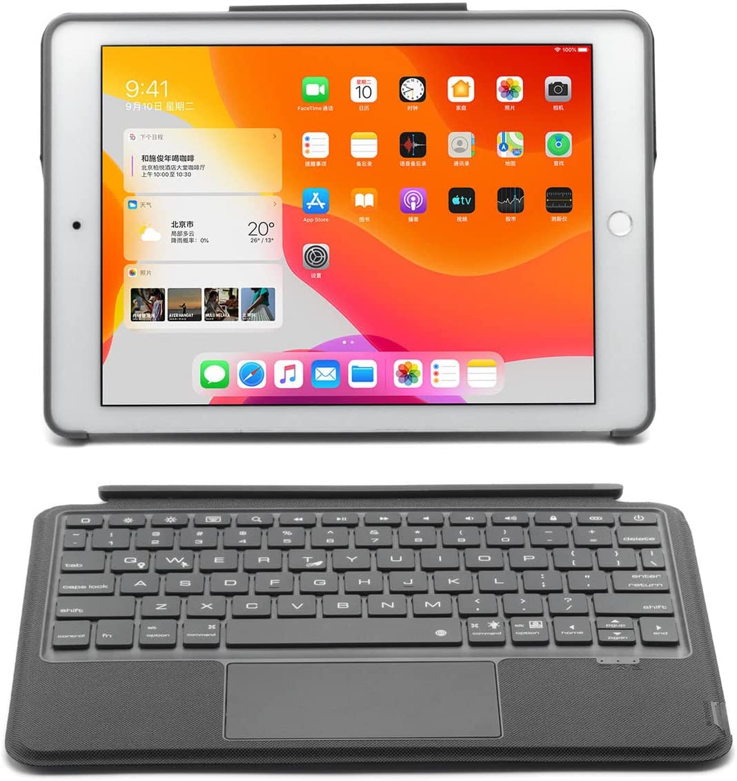 Black Bluetooth Magnetic Detachable Keyboard Case for iPad 10.2 inch B1009