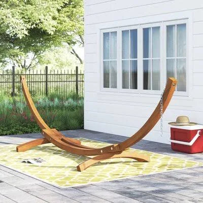 Curved Arc Wood Hammock Stand E343656