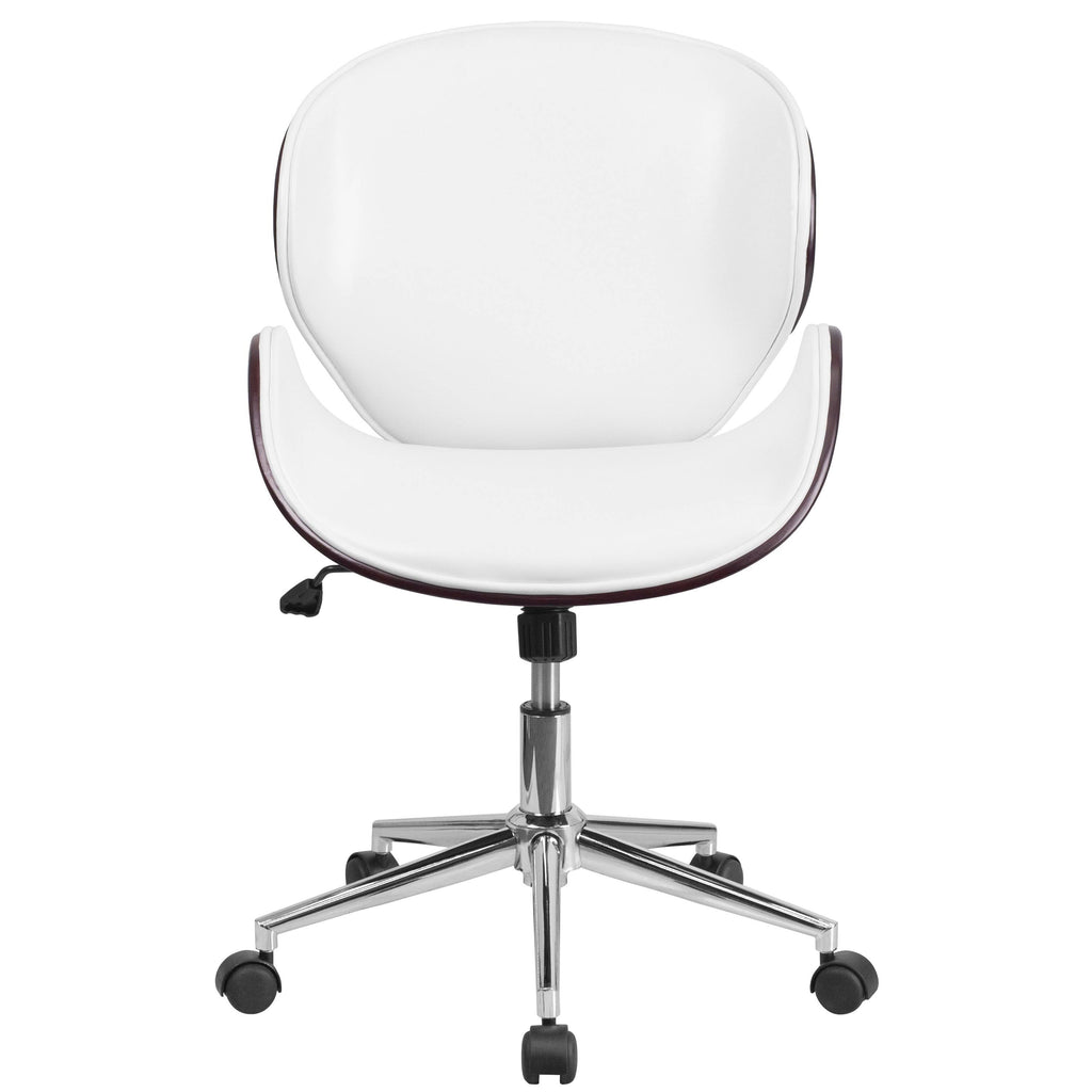 Black Leather Mid-Back Office Chair J324488