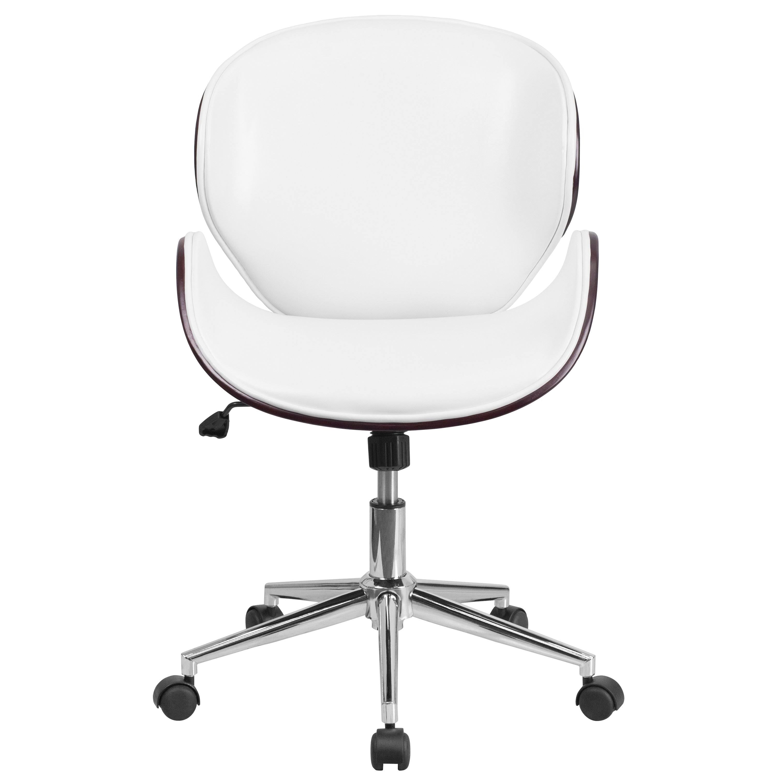 Black Leather Mid-Back Office Chair J324488