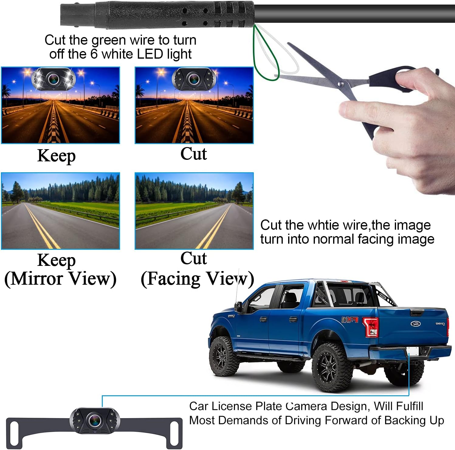HD 1080P Backup Camera Rear View Monitor Kit W10654