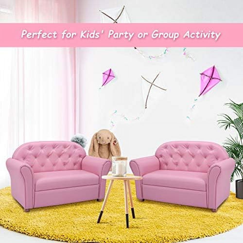 Pink PU Leather Armrest Chair Sofa P810675