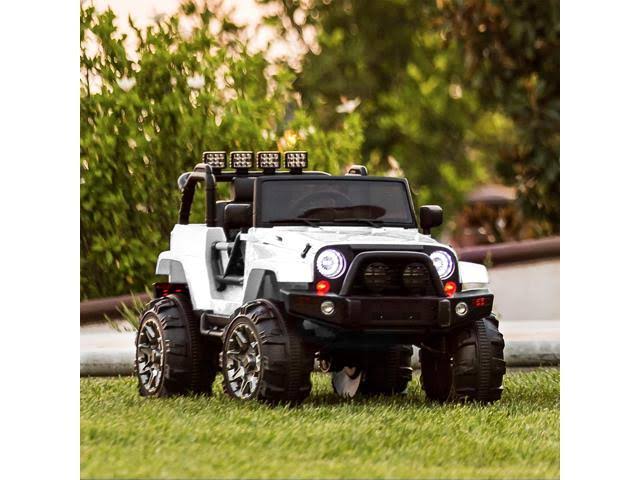 White 12V Kids Ride on Truck Car with Remote Control U78151