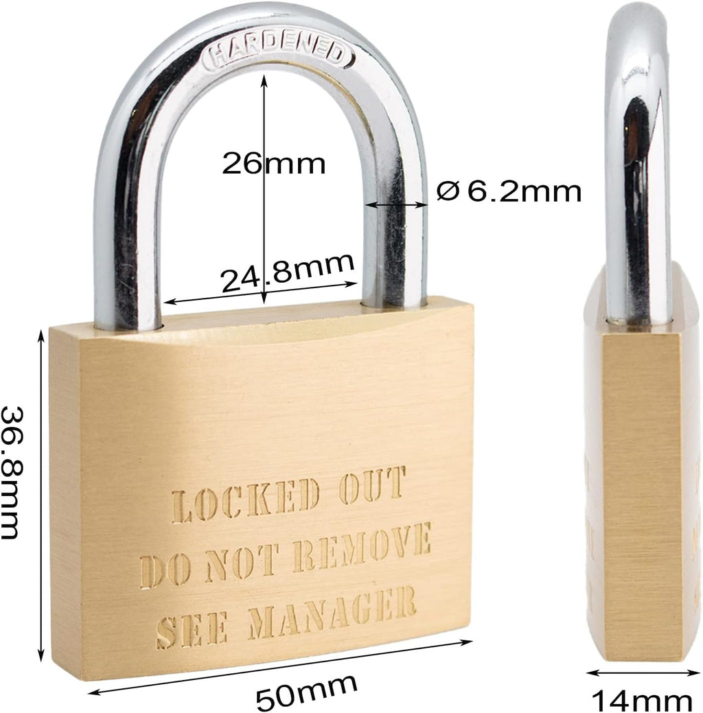 Solid Brass Padlock 50mm Keyed Alike Pack of 2 L676347