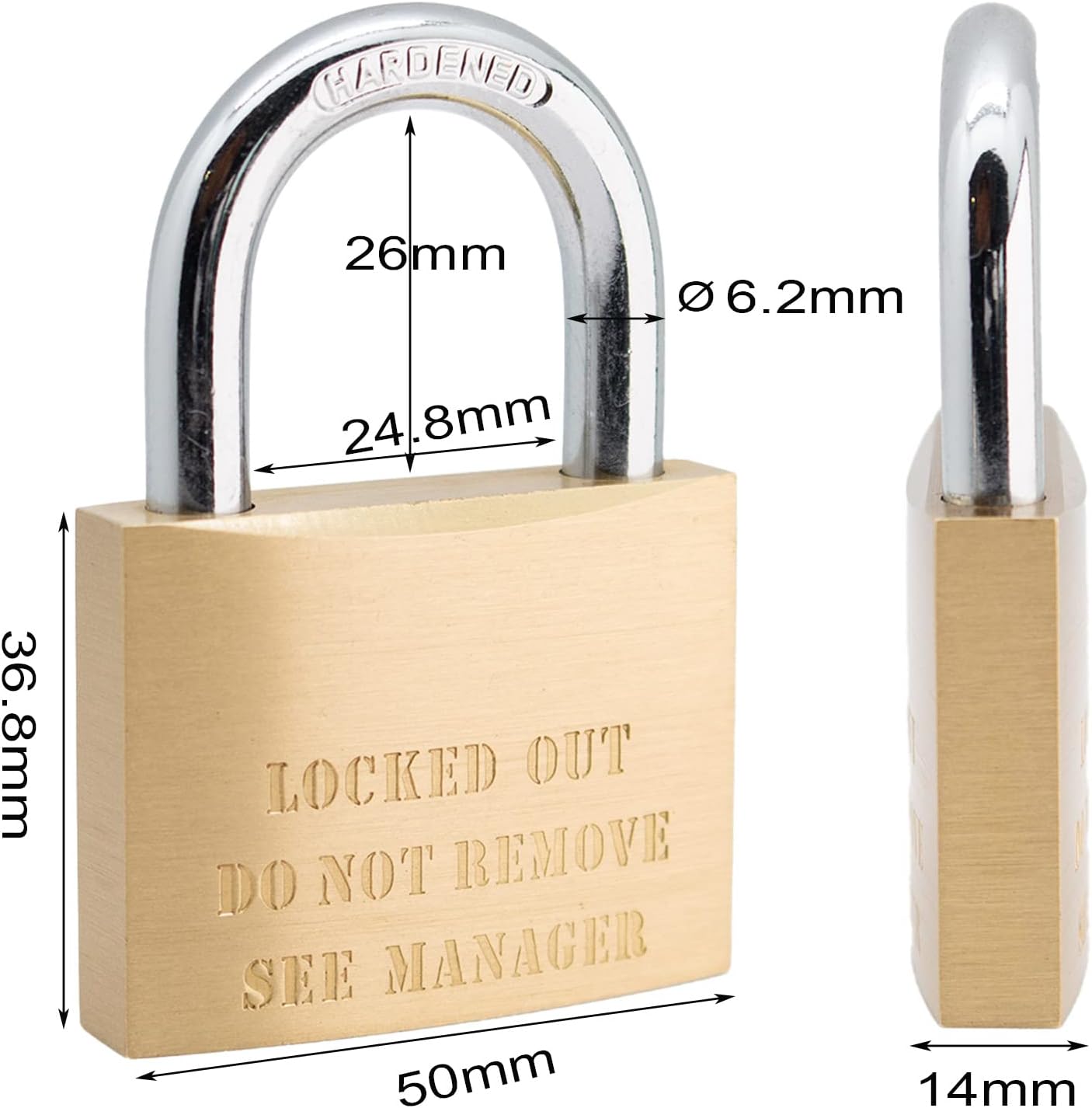 Solid Brass Padlock 50mm Keyed Alike Pack of 2 L676347