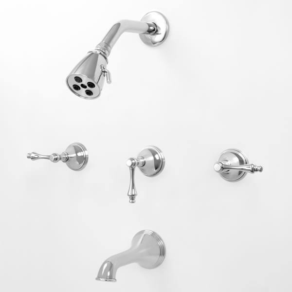 Three Valve Tub & Shower Set Satin Nickel PVD Z176