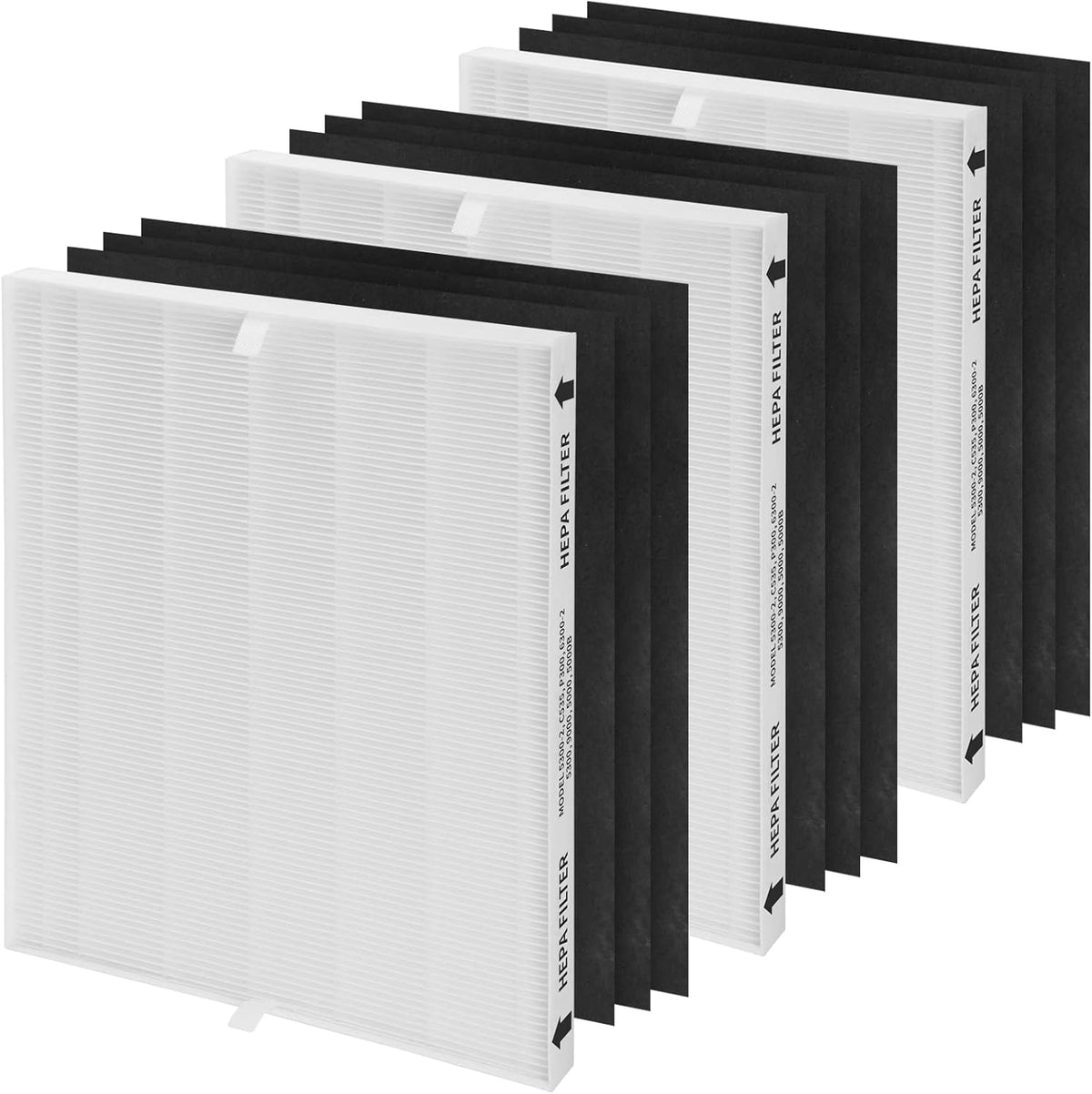 3 Packs True HEPA Replacement Filter with 9 Extra Activated Carbon Pre-Filters O5533
