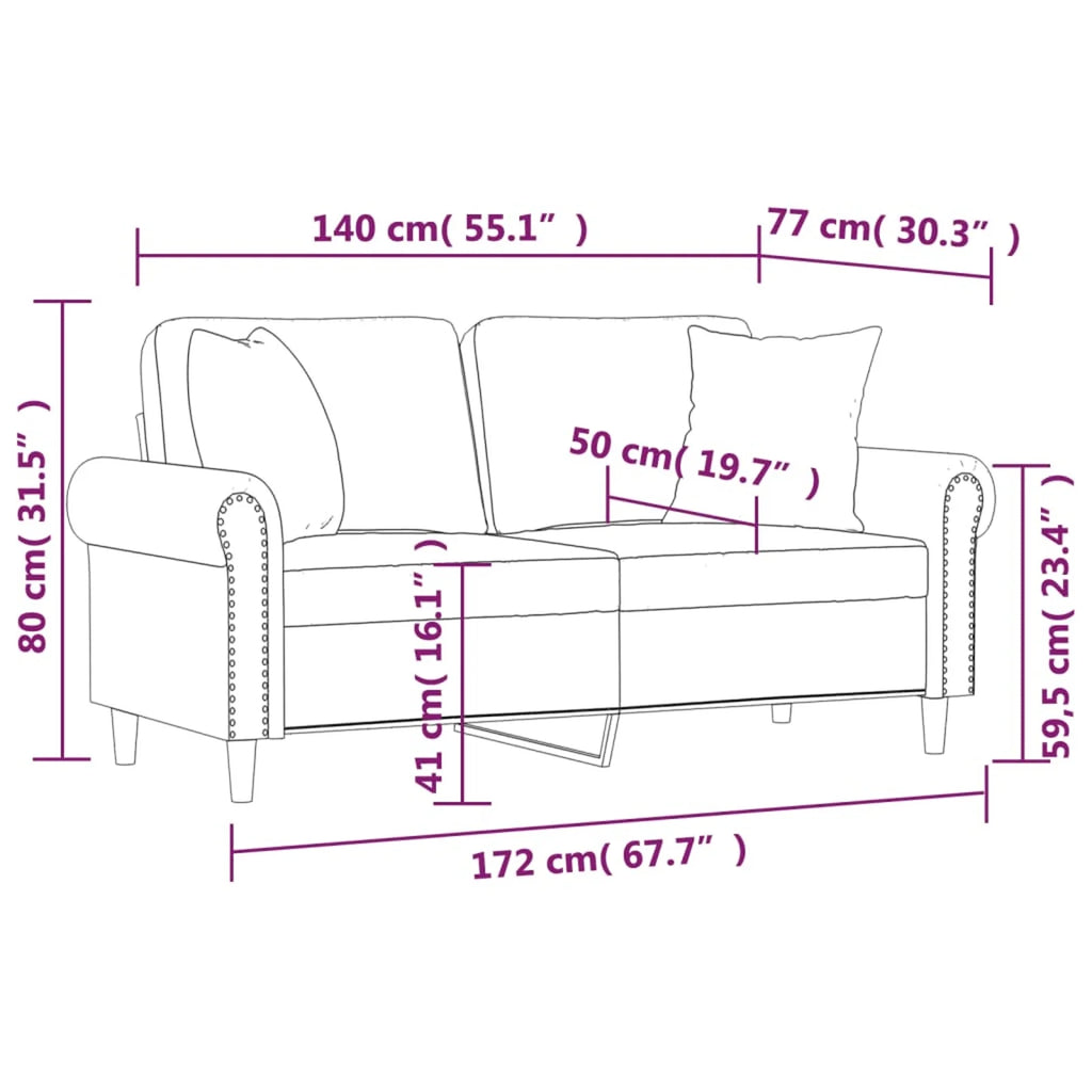 2-Seater Sofa Dark Gray 55.1" T1408