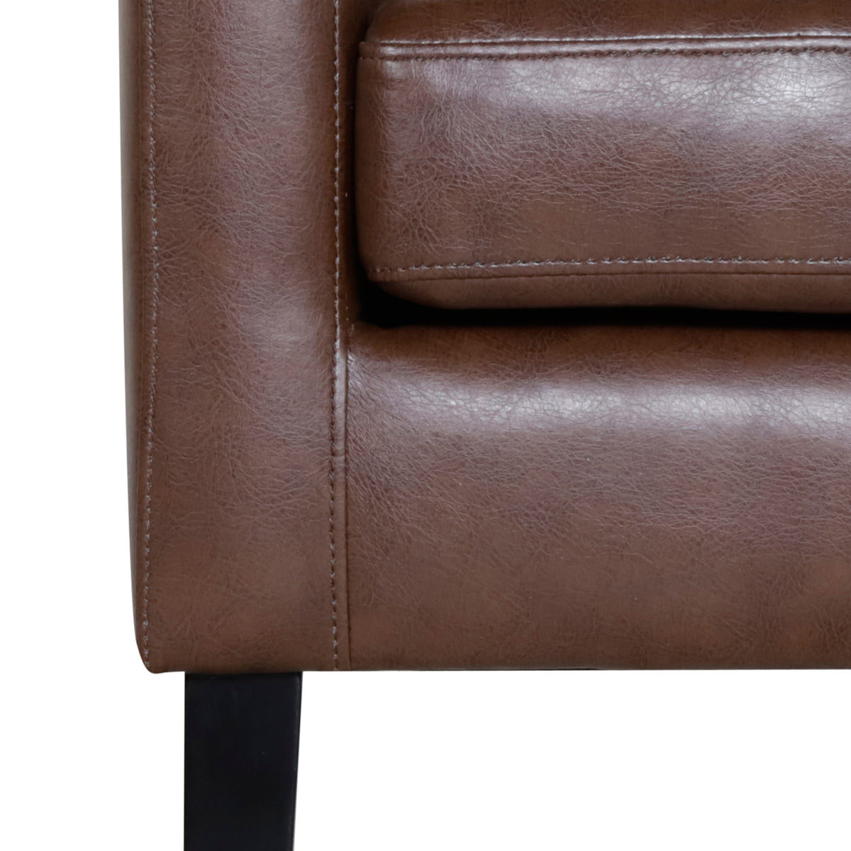 Dark Brown Faux Leather Club Chair R8962