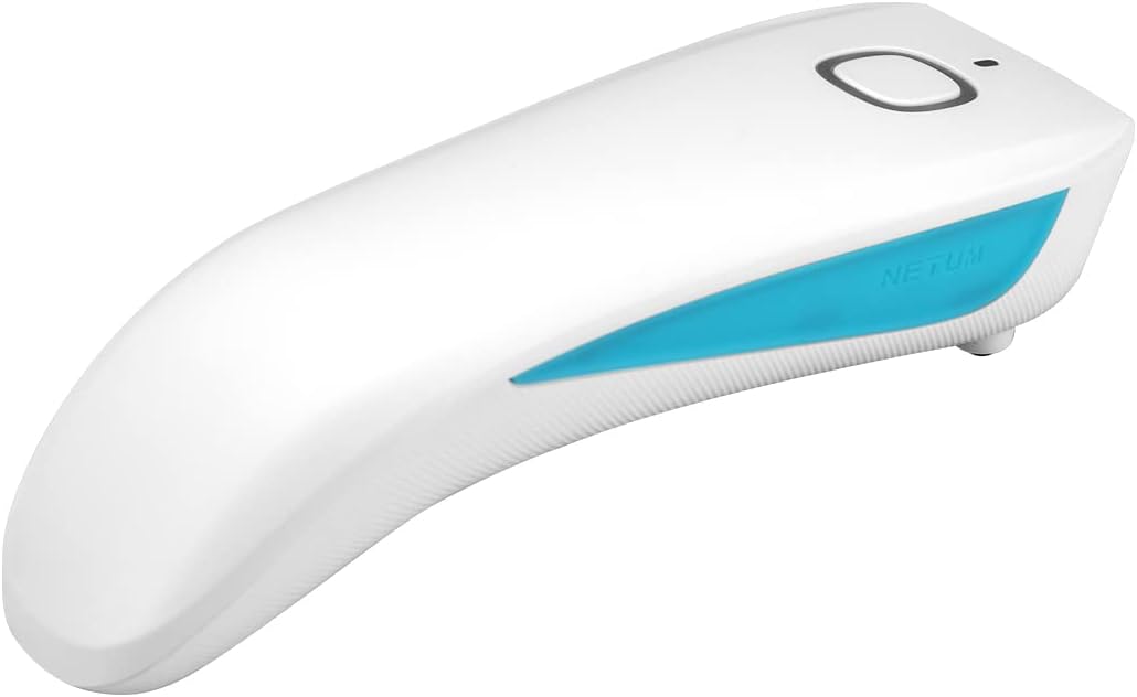 Mini Wireless 2D QR Barcode Scanner, Bluetooth Portable Pocket Small 1D 2D Bar Code Reader, White E9905