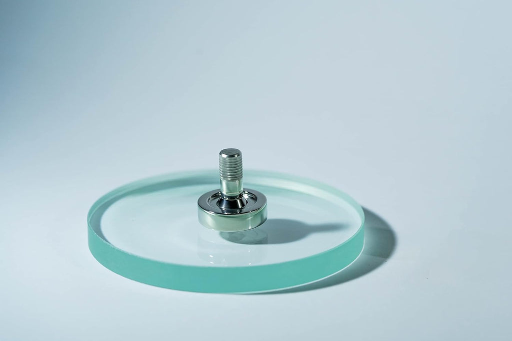 Metal Spinning Top Starter Set with Stainless Steel Top and 3.93" Double Concave Fused Silica Glass Lens, Pack of 2 U29083
