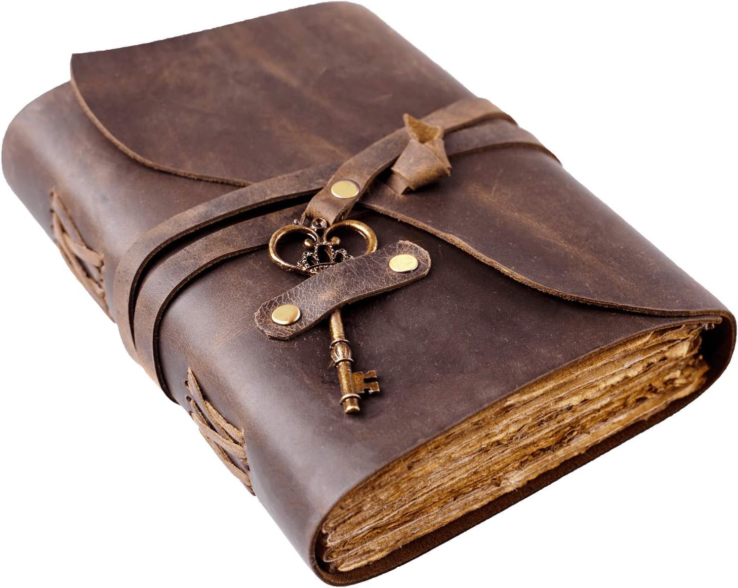 Vintage Brown Leather Bound Journal, 11.5"x8.25", Pack of 2 F7837