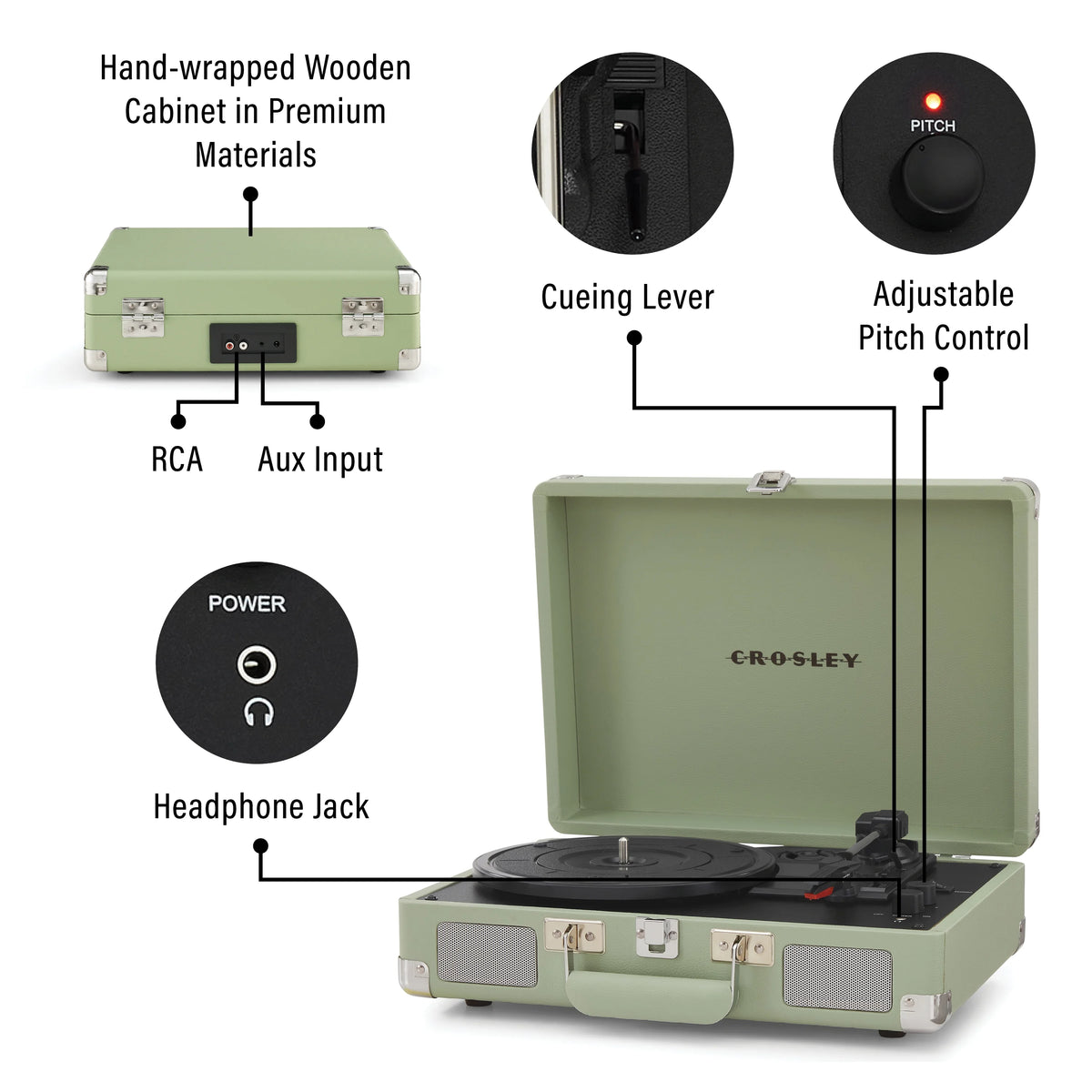 Vinyl Record Player with Bluetooth Speakers F380730