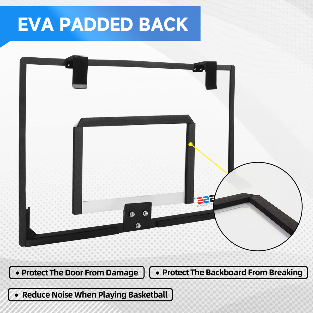 Over-The-Door Pro Basketball Hoop Set with Basketball & Pump, Wall-Mounted Basketball Hoop Set, Indoor Basketball Game, Large - Glow in the Dark C4970