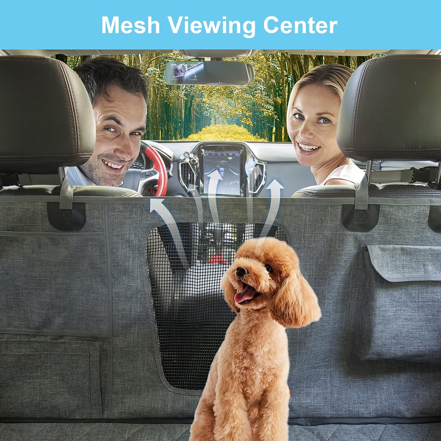 Gray Pack of 2 Waterproof Dog Car Hammock A83752