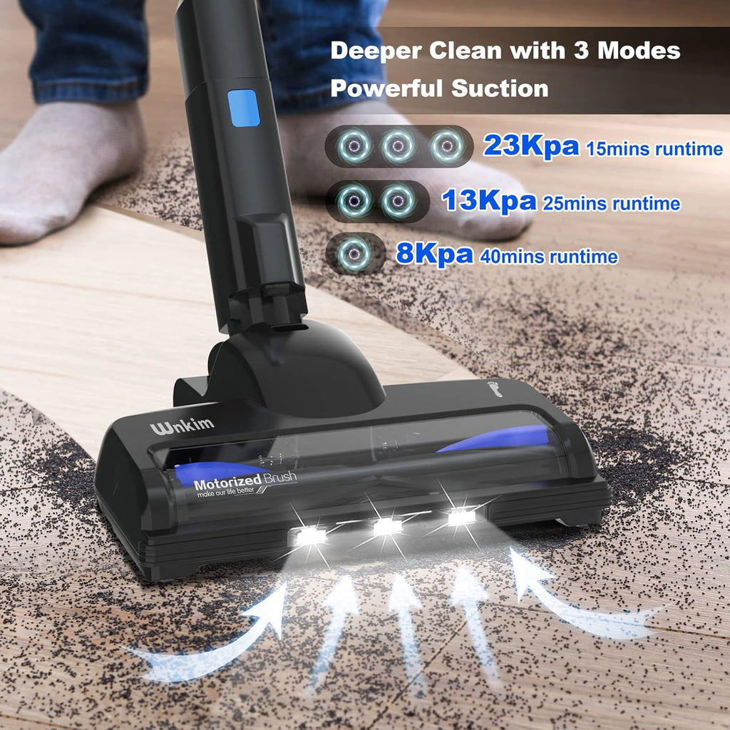 Cordless Stick Vacuum Cleaner with 23Kpa 200W Brushless Motor, 3 Suction Mode, 2200mAh Rechargeable Battery, 6-in-1 Lightweight Y58910