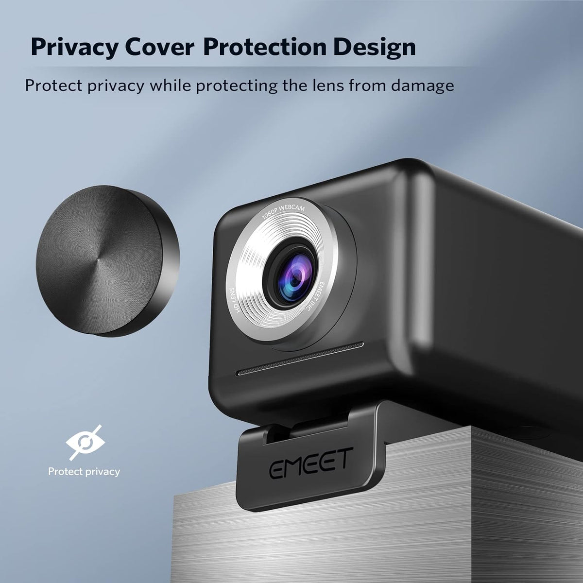 1080P 60FPS Webcam with 4 Mics and 3W Speaker U887