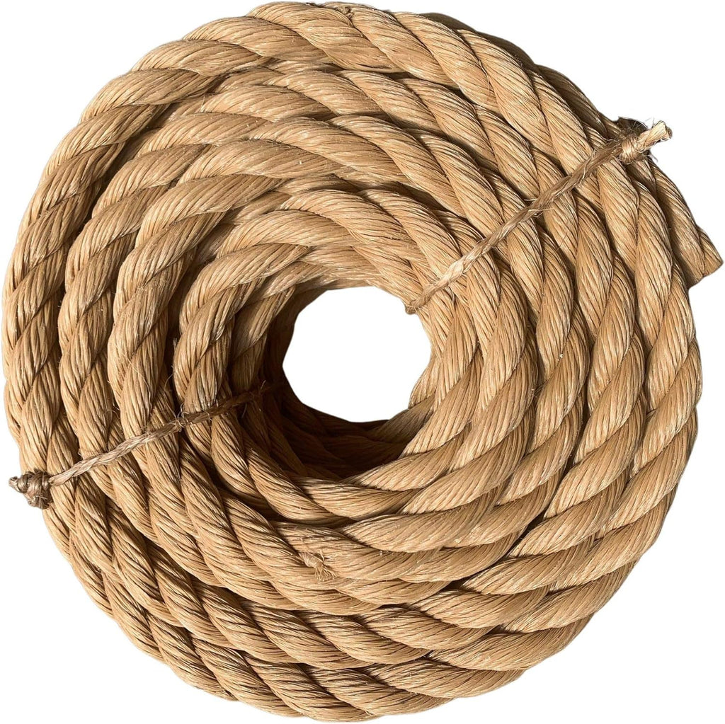 Twisted ProManila Rope Cordage 3 Strand Synthetic Polypropylene Rope 1 inch x 100 feet Pack of 2 A1460