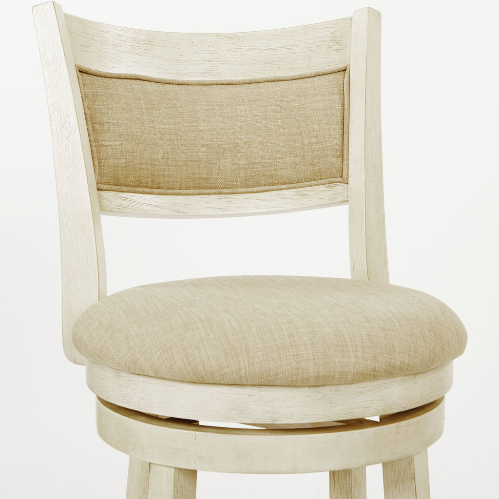 Antique Grey Swivel Stool with Solid Back M4722
