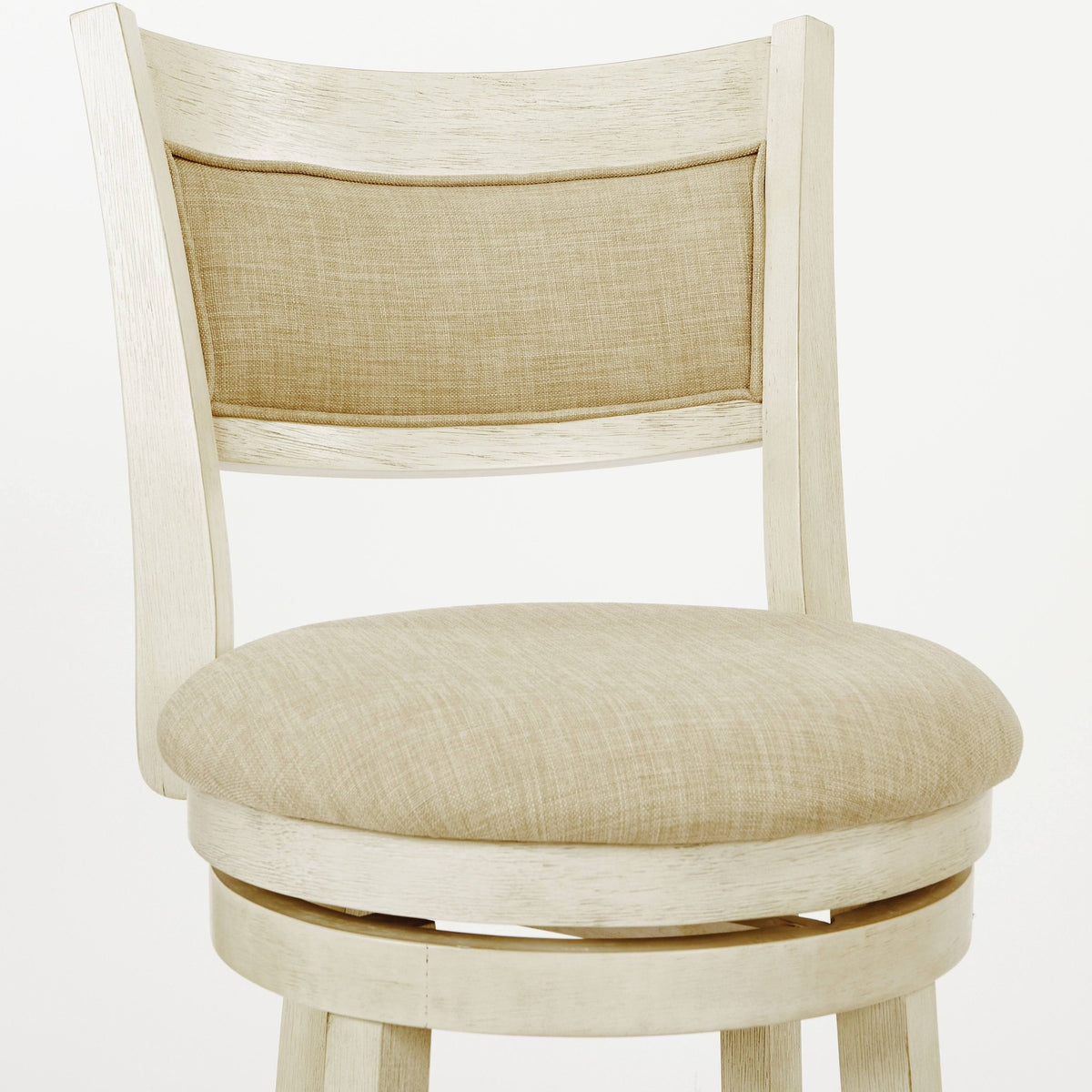 Antique Grey Swivel Stool with Solid Back M4722