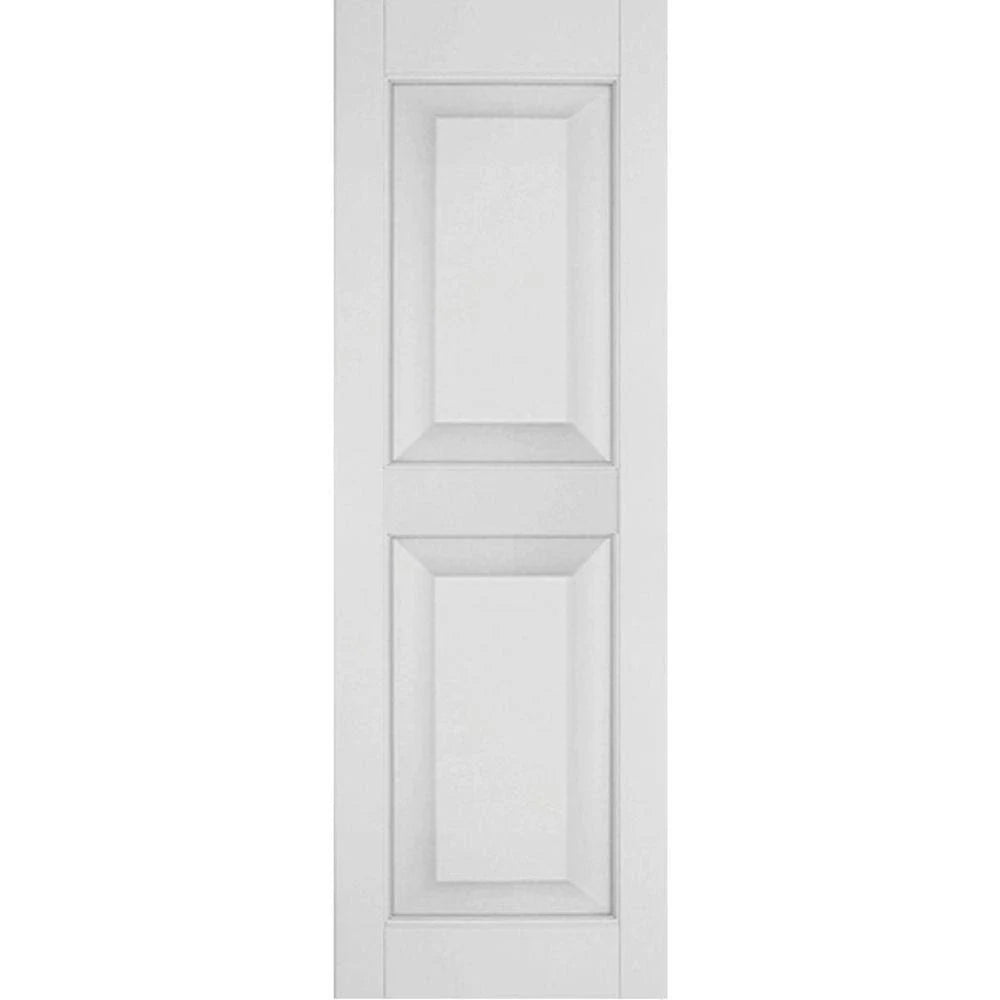 12 in. x 47 in. Primed Pine Raised Panel Shutters Pair T500