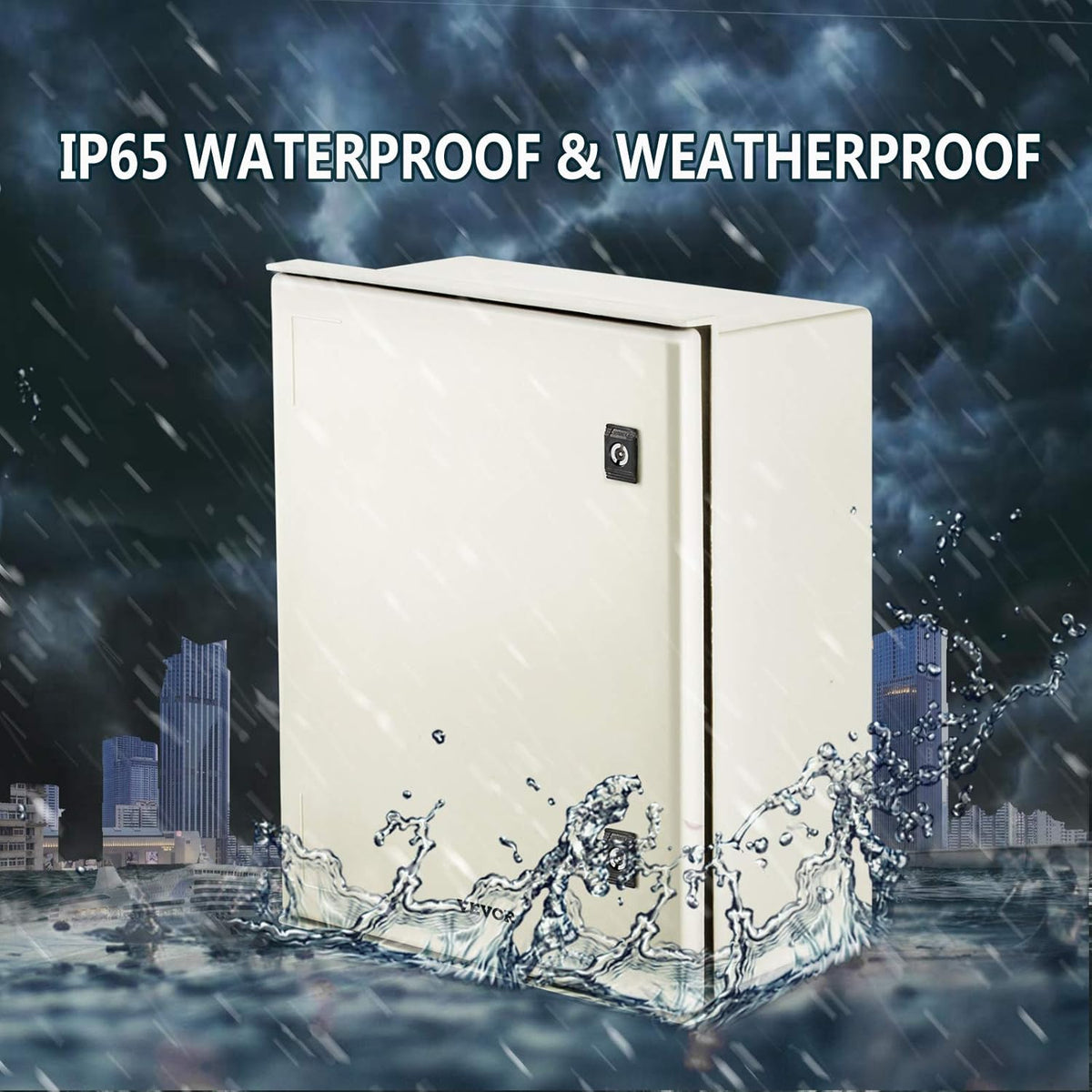 NEMA 4X Fiberglass Steel Electrical Box, 20 x 16 x 8 inches, IP66 Waterproof Hinged Junction Box M7382