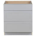 Gray 3-Soft Close Drawers Base Cabinet S47783