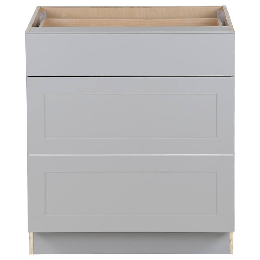 Gray 3-Soft Close Drawers Base Cabinet S47783