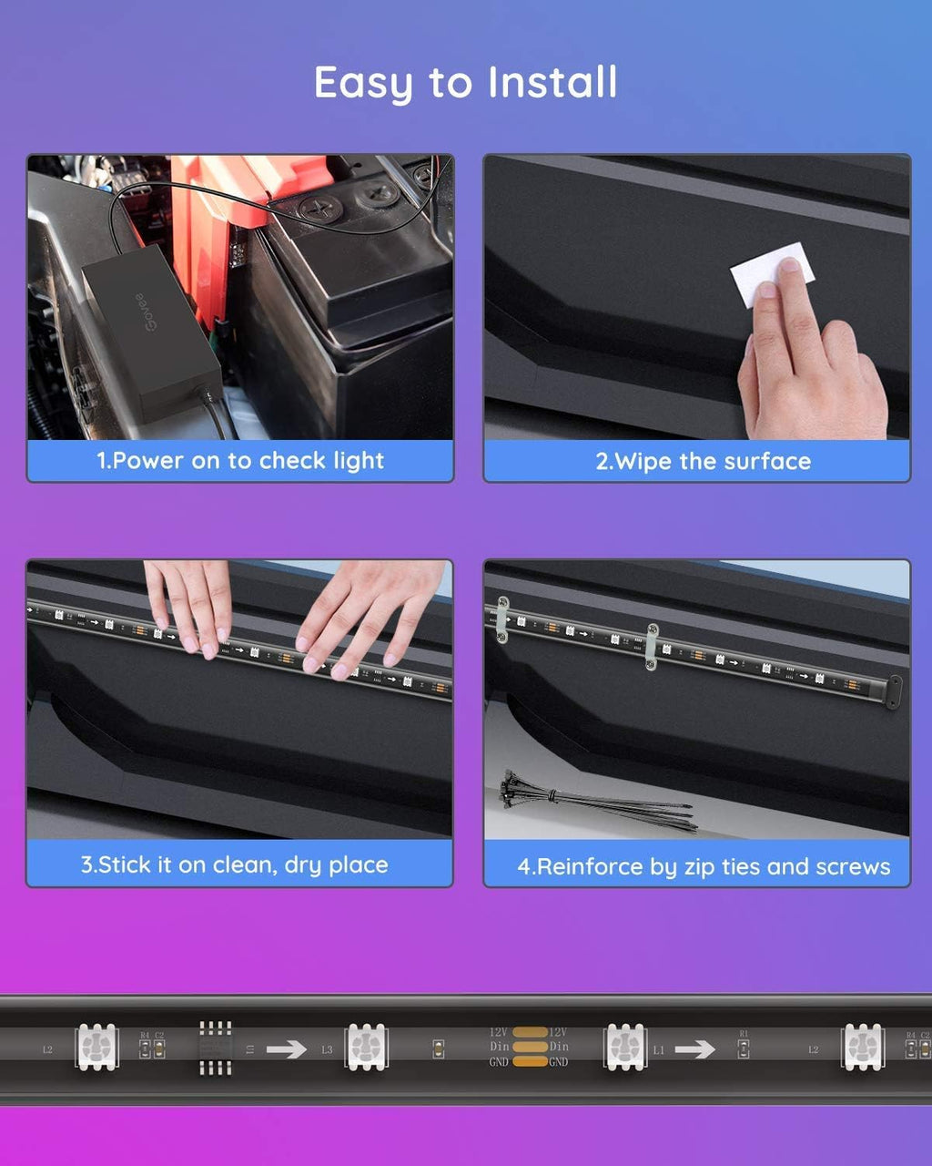 Smart Under Car Lights with App Control, RGBIC, Pack of 2 M880699