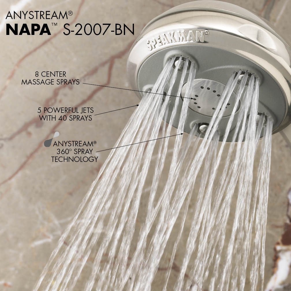 Brushed Nickel Adjustable Shower Head Y27256