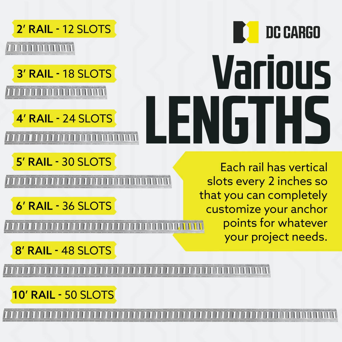 Galvanized Steel E Track Tie-Down Rail, Pack of 10 Q7255