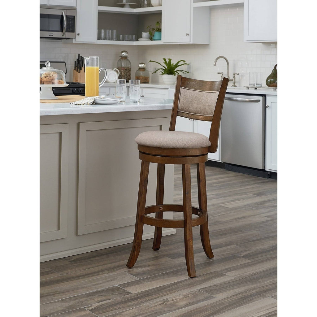 Antique Grey Swivel Stool with Solid Back M4722