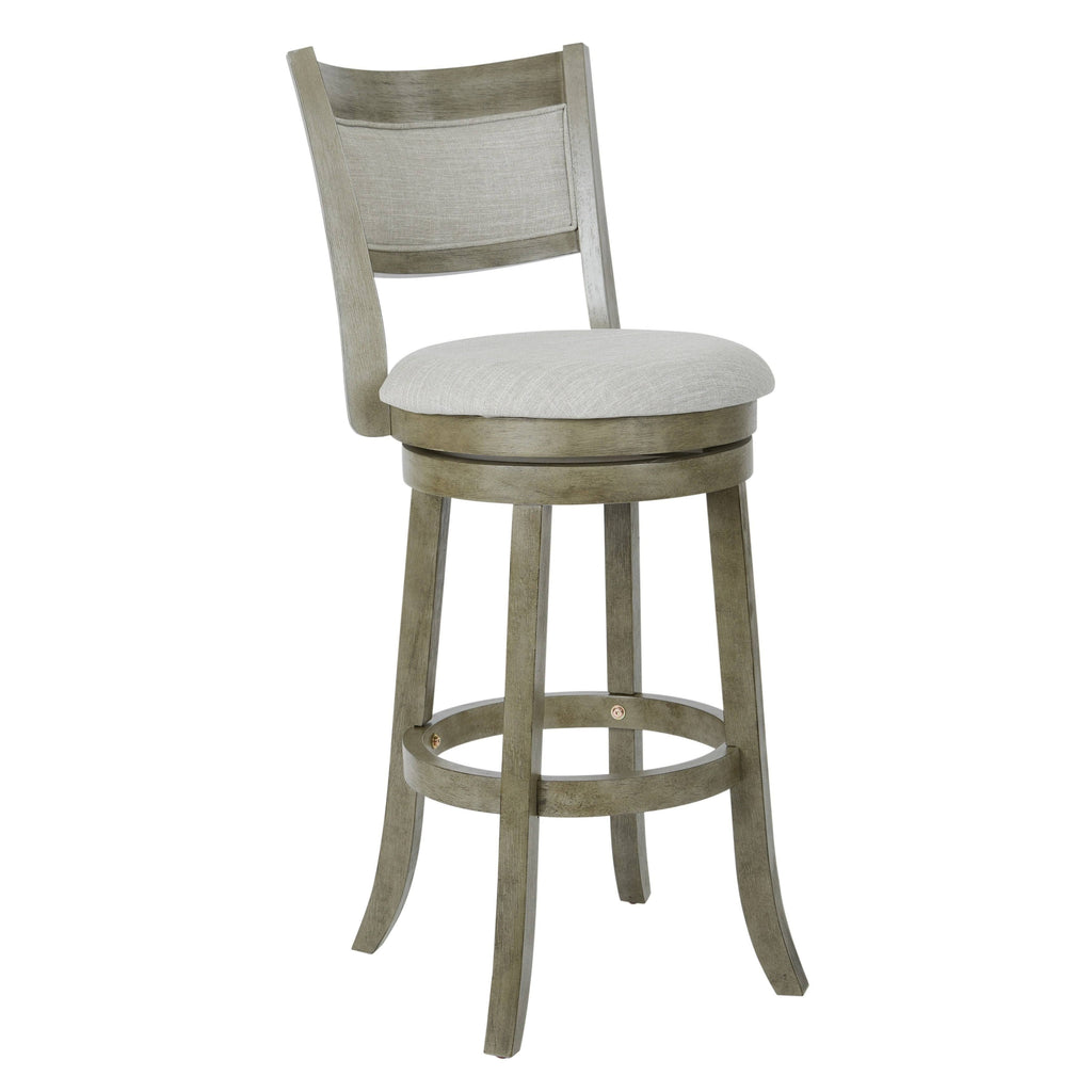 Antique Grey Swivel Stool with Solid Back M4722