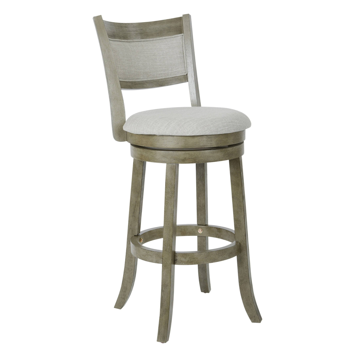 Antique Grey Swivel Stool with Solid Back M4722
